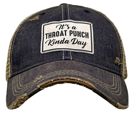 Funny Sarcastic Hat | "It's A Throat Punch Kinda Day" Snapback Cap - Cotton Patch